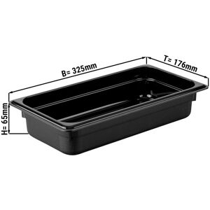 GGM GASTRO - Bac GN 1/3 en polycarbonate - Noir - Profondeur 65 mm