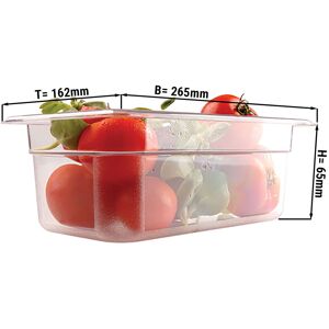 GGM GASTRO - Bac gastronorme en polycarbonate GN 1/4 - Clair - Profondeur 65mm