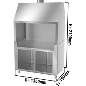 GGM GASTRO - Elément neutre pour grill au charbon de bois - avec inox - 1,4 m