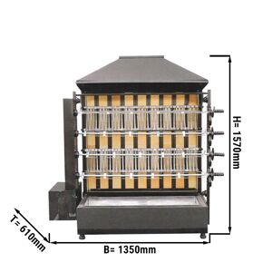 GGM GASTRO - Grill à poulet au charbon de bois - avec 4 brochettes pour 20 poulets