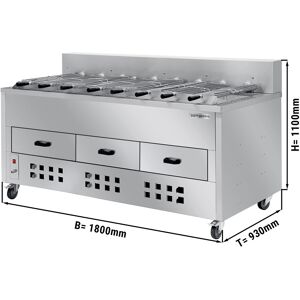 GGM GASTRO - Grill au charbon de bois/grilleur de poulet - 1800mm - avec 8 brochettes