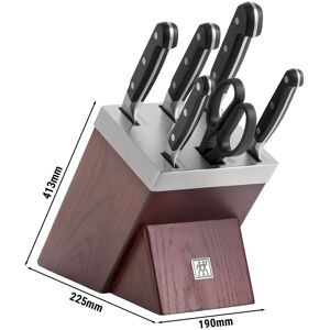 GGM Gastro - ZWILLING PRO - Bloc a couteaux auto-affutes - 7 pieces - Marron Marron