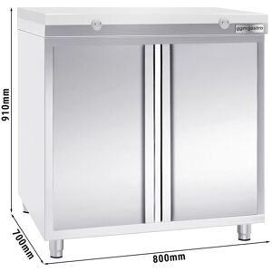 GGM Gastro - Armoire de travail inox PREMIUM - 800x700mm - avec porte battante sans rebord y compris plaque de decoupe