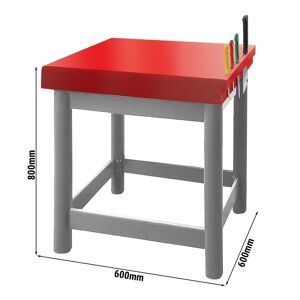 GGM Gastro - Bloc de hachage en polyethylene - 600x600mm - Support de Couteaux inclus