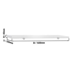 GGM Gastro - Plateau de decoupe pour table de travail - 1600x700mm - Blanc