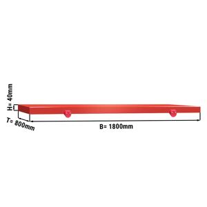 GGM Gastro - Plateau de coupe pour table de travail - 1800x800mm - Rouge Rouge