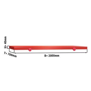 GGM Gastro - Plateau de decoupe pour table de travail - 2000x700mm - Rouge Rouge