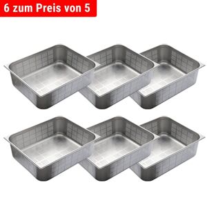 GGM Gastro - Bac gastronorme inox GN 2/1 - perfore - profondeur: 200 mm Argent
