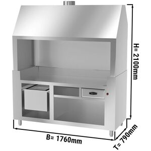 GGM Gastro - Element neutre pour grill au charbon de bois - avec inox - 1,8 m Argent