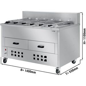 GGM Gastro - Grill au charbon de bois/grilleur de poulet - 1400mm - avec 6 brochettes Argent