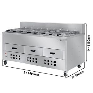 GGM Gastro - Grill au charbon de bois/grilleur de poulet - 1800mm - avec 8 brochettes Argent