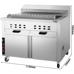 GGM Gastro - Grill au charbon de bois - Pour Adana & Shish Kebab - avec 15 piques rotatives automatiques