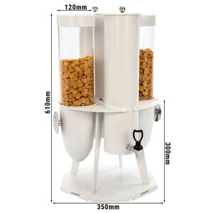 GGM Gastro - Distributeur de cereales et corn-flakes - Double - Rotatif - Ø 120mm - Blanc - Distributeur rotatif Blanc