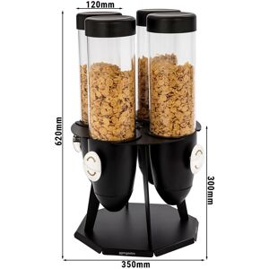 GGM Gastro - Distributeur de cereales et corn flakes - Quadruple - Rotatif - Ø 120mm - Noir - Distributeur rotatif Noir