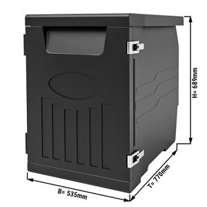 GGM Gastro - Boîte de transport Thermique, chargeur frontal boîte isolante boîte en polystyrene Polibox Boîte de conservation de la Temperature - 147 litres Noir