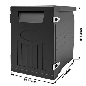 GGM Gastro - Boîte de transport Thermique, chargeur frontal boîte isolante boîte en polystyrene Polibox Boîte de conservation de la Temperature - 92 litres Noir