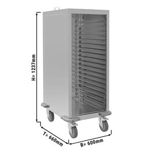 GGM Gastro - Chariot porte-plateaux inox - pour 10 plateaux GN 2/1 ou 20x GN 1/1 Argent