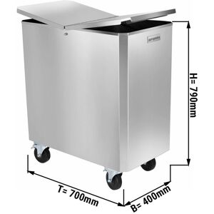 GGM Gastro - Chariot a farine - Chariot a ingredients en inox - 150 l Argent