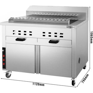 GGM GASTRO - Grill au charbon de bois - Pour Adana & Shish Kebab - avec 15 piques rotatives automatiques