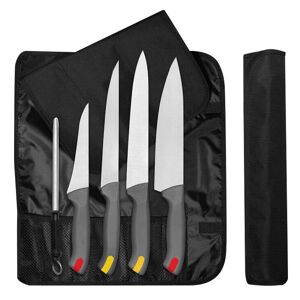 GGM GASTRO - Set de couteaux Gastro avec étui à roulettes - 5 pièces