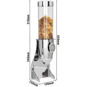 GGM GASTRO - Distributeur de céréales et Cornflakes -Ø 115mm - Chrome - Distributeur rotatif