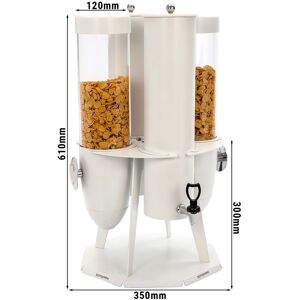 GGM GASTRO - Distributeur de céréales et corn-flakes - Double - Rotatif - Ø 120mm - Blanc - Distributeur rotatif