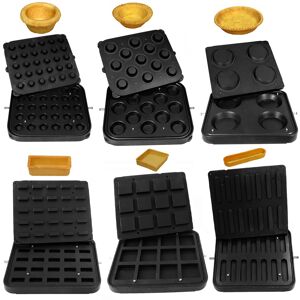 GGM GASTRO - (6 pièces) Plaques pour machine à tartelettes TMPIC - Formes : Rond, Carré, Rectangle & Eclair