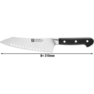 GGM GASTRO - ZWILLING PRO - Rocking Santoku - à lame alvéolée - Lame : 180mm Noir