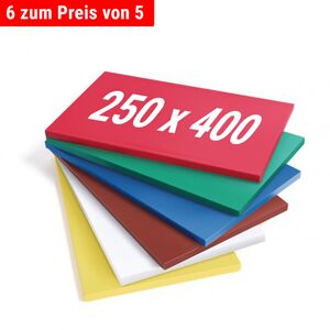 GGM GASTRO - (6 pièces) Set de planches à découper - 25 x 40 cm - épaisseur 2 cm - Multicolore