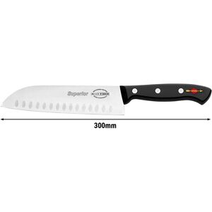 GGM GASTRO - F. DICK Superior - Couteau Santoku à lame alvéolée - Lame : 180mm Noir/Argent