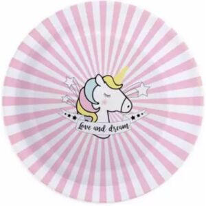 Assiette SCRAPCOOKING x8 Licorne 23cm - Publicité