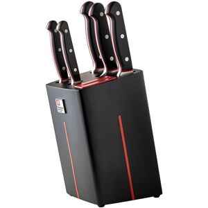 - Bloc de couteaux avec aiguiseur velocity noir/rouge - 5 pièces NoirRouge