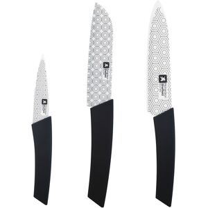 - 3 couteaux de cuisine zenith noir/blanc - 33x7x13 cm NoirBlanc