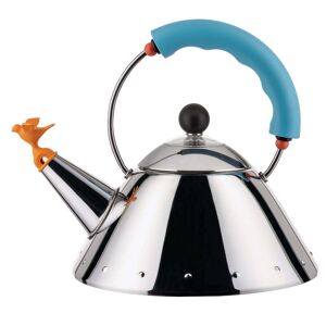 Alessi - Bouilloire 9093 /1 Bird Kettle, polie / bleu clair