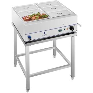 Royal Catering - Bain Marie Electrique Avec Table 6 Bacs Gn 1/3 85°C Ecran Lcd Robinet Vidange - Publicité