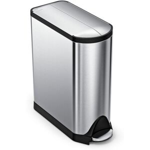 Simplehuman - Poubelle papillon à pédale 45L code k inox - Argent - Publicité