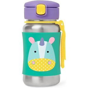 Skip Hop Zoo Straw Bottle gourde en inox avec paille Unicorn 12 m+ 350 ml