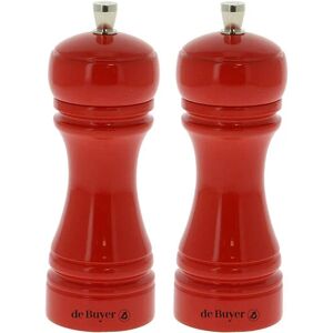 Set moulins a poivre et a sel JAVA rouge 14 cm De Buyer [Gris]