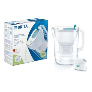 Carafe filtrante bleu 2,4L dont 1,4L d'eau filtree avec une 1 cartouche Brita france [Gris metallise]