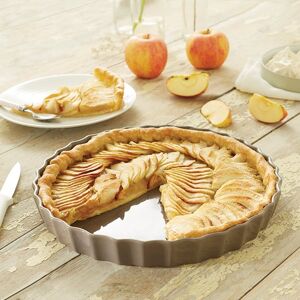 Moule a tarte en ceramique 24 cm gris taupe Mathon