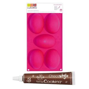 Moule 5 oeufs de Paques + 1 Stylo chocolat Scrapcooking