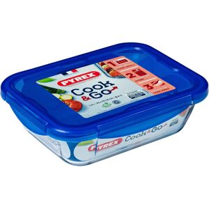 Boîte rectangle en verre avec couvercle Cook & Go 24 x 18 cm Pyrex [Gris]