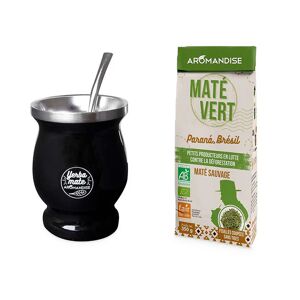 Tasse et bombilla a mate 230 ml + The vert mate sauvage du Bresil 350 g Aromandise