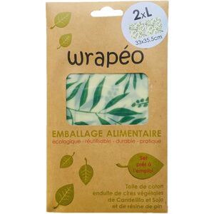 Set de 2 feuilles de conservation cire vegetale - taille L Wrapeo [Gris]