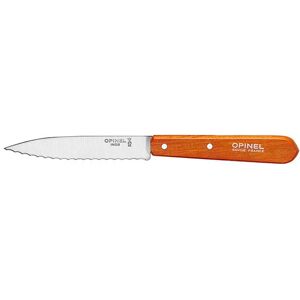 Couteau N°113 lame crantee inox 10 cm coloris mandarine Opinel [Vert]