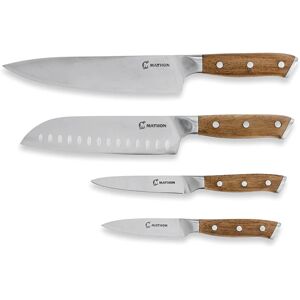 Set de 4 couteaux bois d'acacia et lame inox Mathon [Bois]