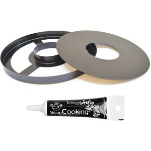 Moule antiadhesif tarte couronne Ø 30 cm + Stylo glacage noir Scrapcooking