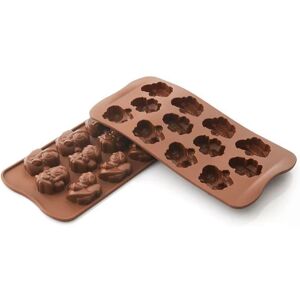 Moule en silicone 12 chocolats ange Silikomart [Marron]