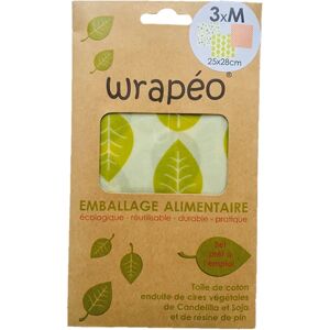 Set de 3 feuilles de conservation cire vegetale - taille M Wrapeo