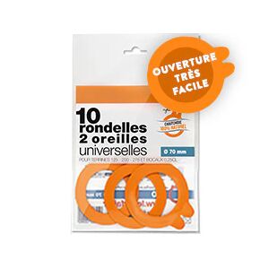 Sachet de 10 rondelles a bocaux 2 oreilles 7 cm Le Parfait